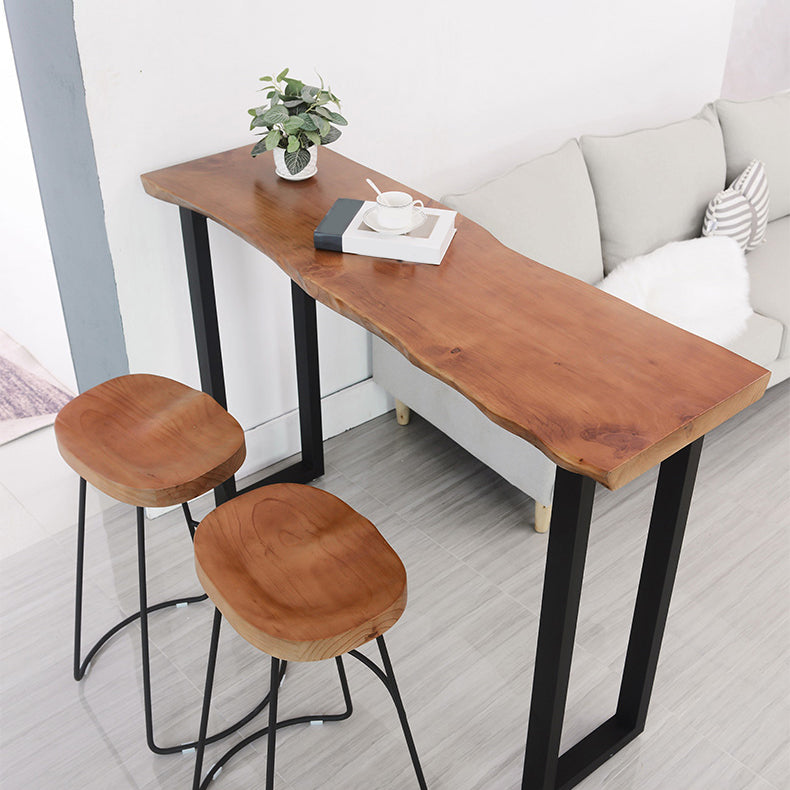 Industrial Solid Wood Counter Set 1/2/3 Pieces Living Room Bar Stool and Table Set