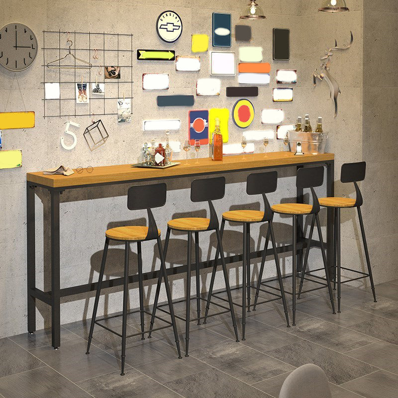 Industrial 1/6/11 Pieces Bar Table Set Rectangle Pine Wood Counter Table for Dining Room