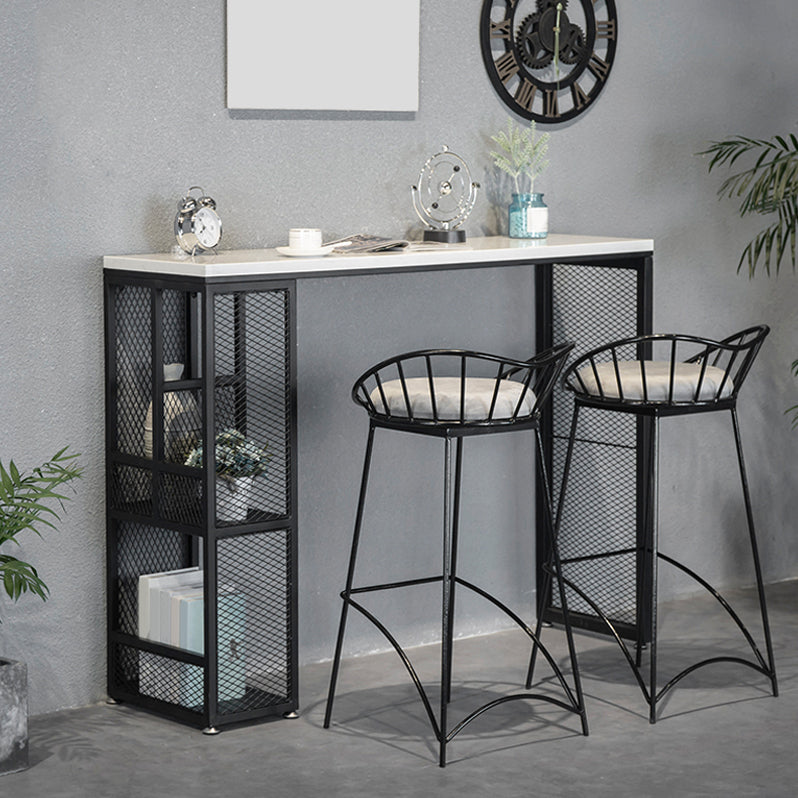 Indoor Rectangle Bar Pub Table Set 1/2/3/5 Pieces with Storage Metal Pub Set