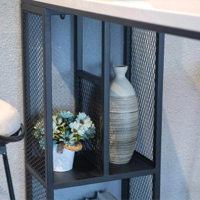 Indoor Rectangle Bar Pub Table Set 1/2/3/5 Pieces with Storage Metal Pub Set