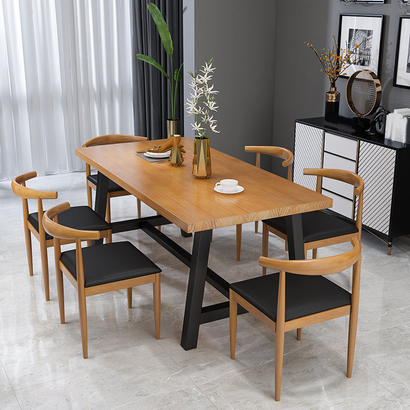 Industrial 1/2/7 Pieces Dining Set Rectangular Solid Wood Indoor Dinette Set