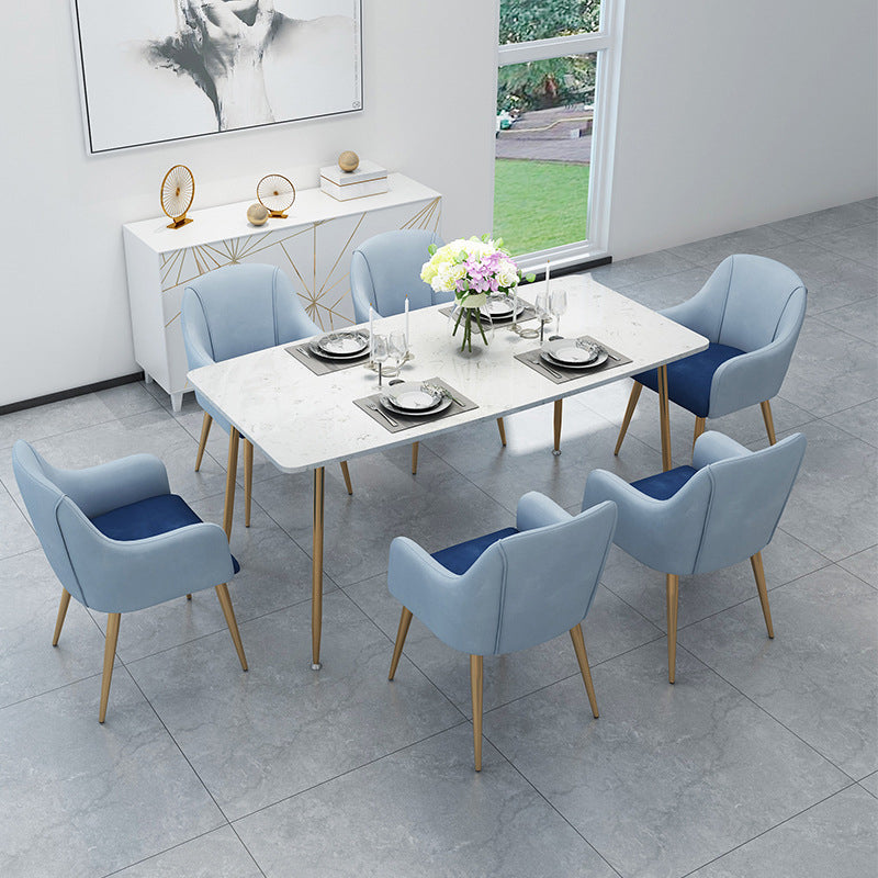 Glam Style Sintered Stone Dining Set Rectangle 1/4/5/7 Pieces Dining Set