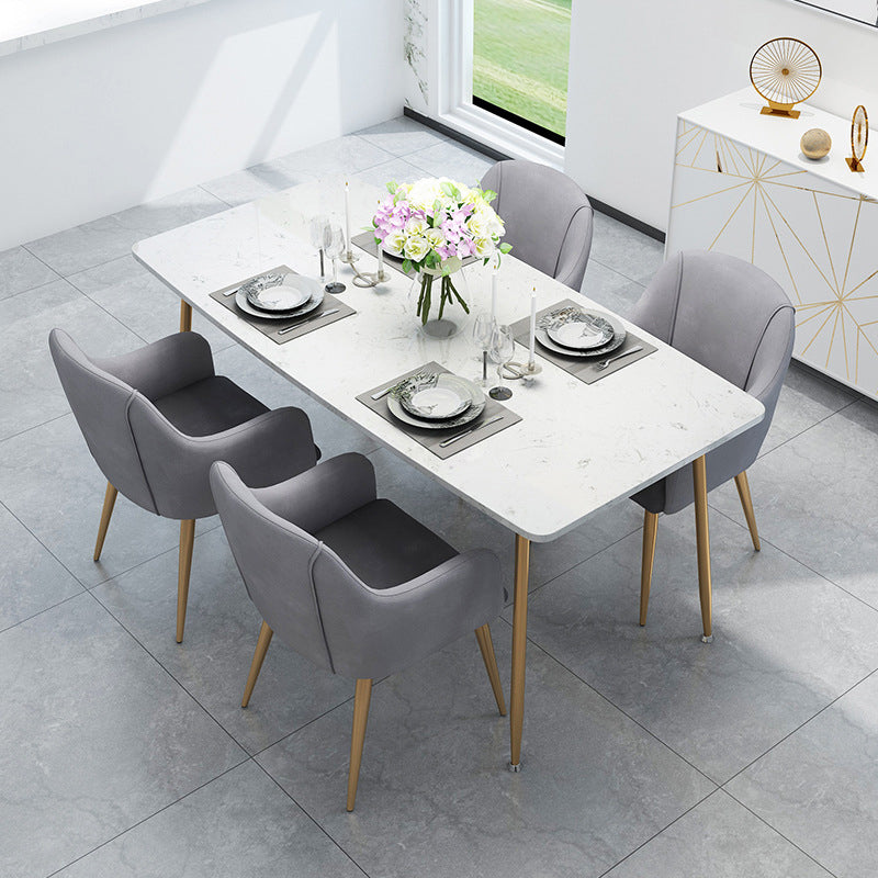 Glam Style Sintered Stone Dining Set Rectangle 1/4/5/7 Pieces Dining Set