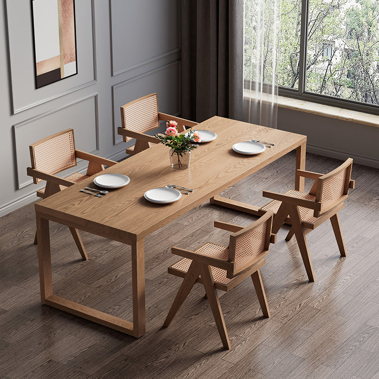 Modern 1/2/4/5/7 Pieces Dining Set Pine Solid Wood Double Pedestal Indoor Dinette Set