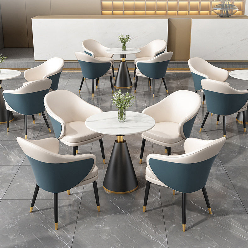 Glam Sintered Stone Dining Set Round 1/2/5 Pieces Dining Set for Home Use