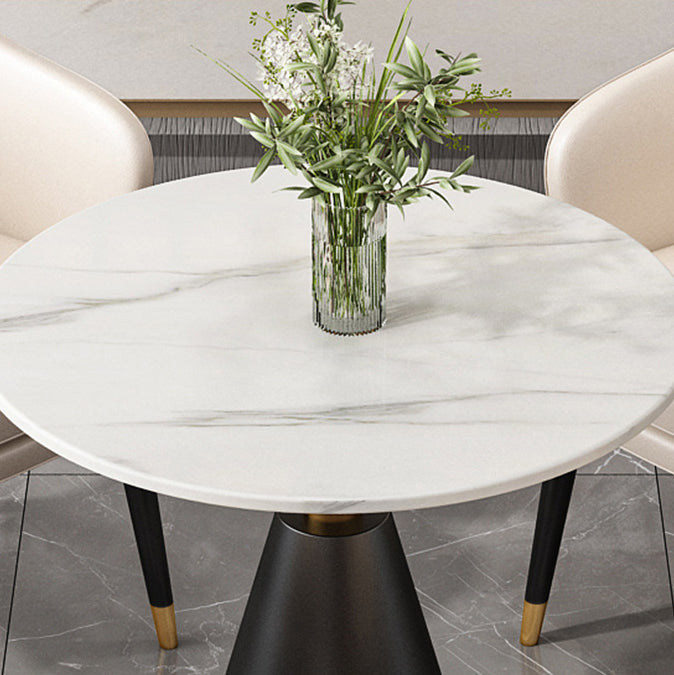 Glam Sintered Stone Dining Set Round 1/2/5 Pieces Dining Set for Home Use