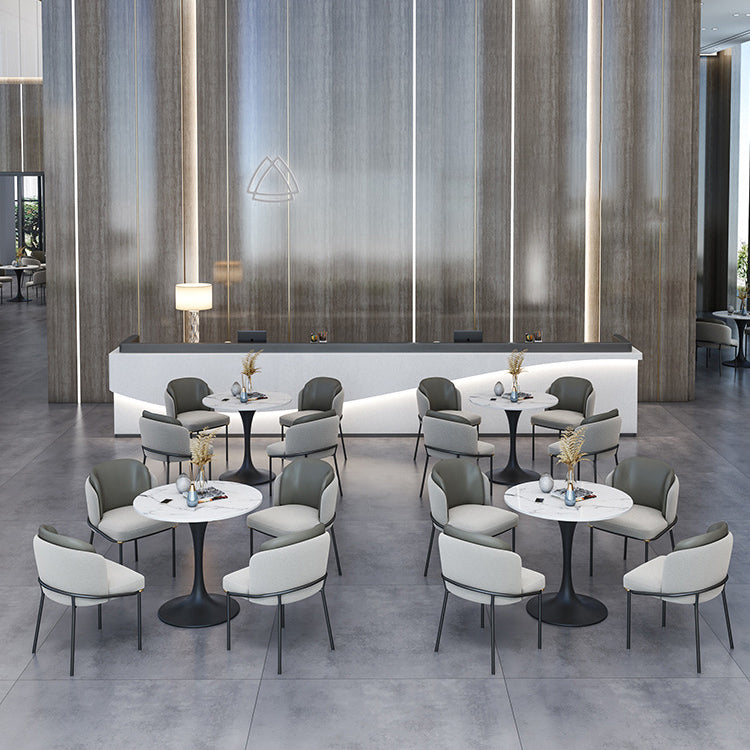 Contemporary Sintered Stone Dining Table Set Round 1/2/4/5 Pieces Dining Set