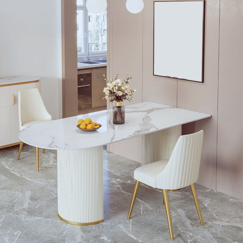 Glam Style Sintered Stone Dining Set 1/3/5 Pieces Dining Set for Dining Areas