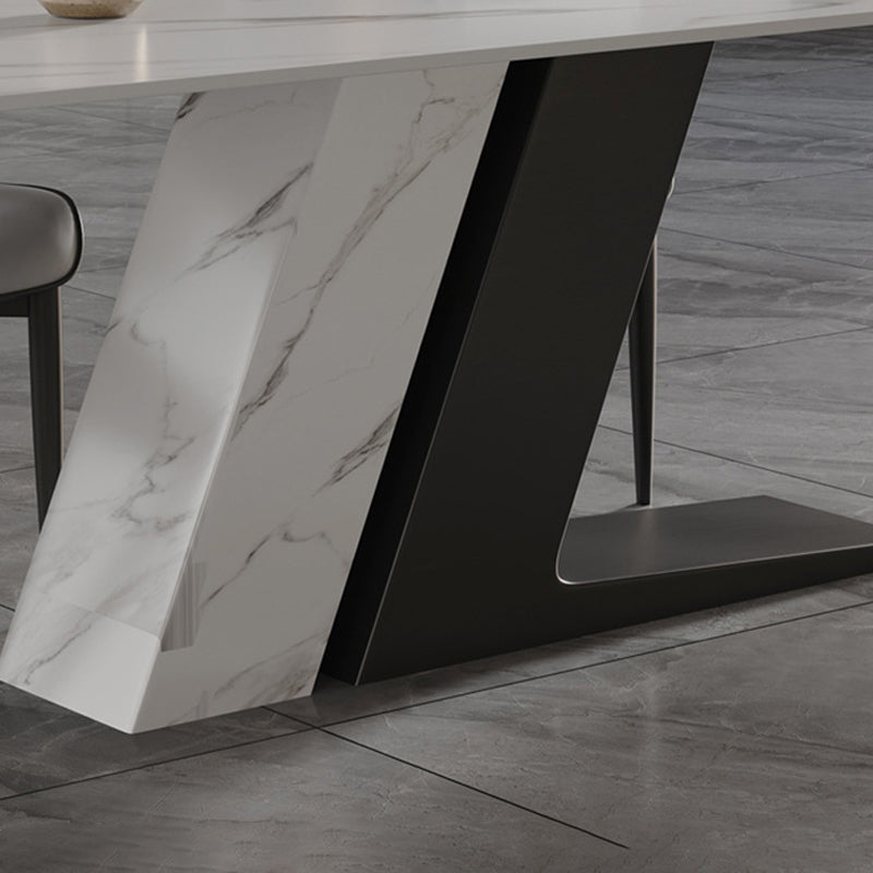 Modern Style Sintered Stone Dining Table Set Rectangle 1/2/5/7 Pieces Dining Set