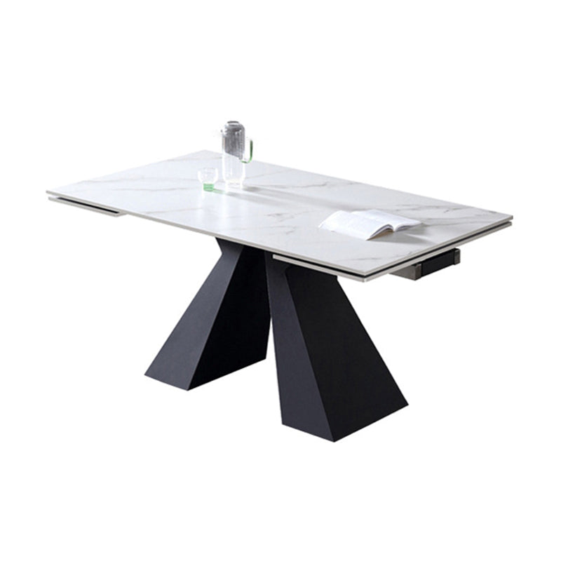 Modern Style Sintered Stone Dining Table Set Rectangle 1/2/5 Pieces Dining Set