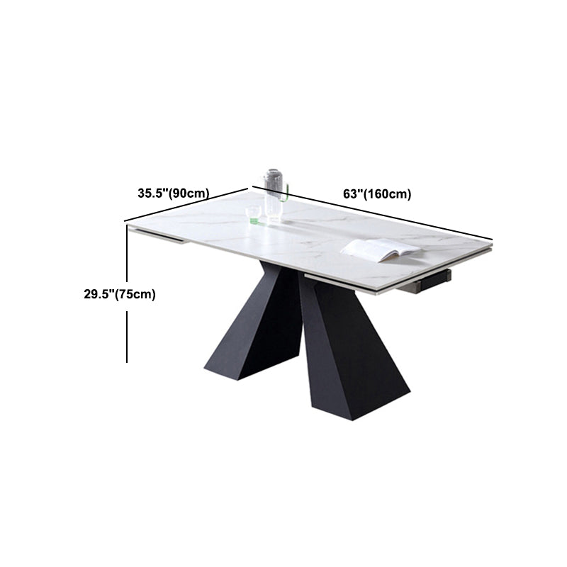 Modern Style Sintered Stone Dining Table Set Rectangle 1/2/5 Pieces Dining Set
