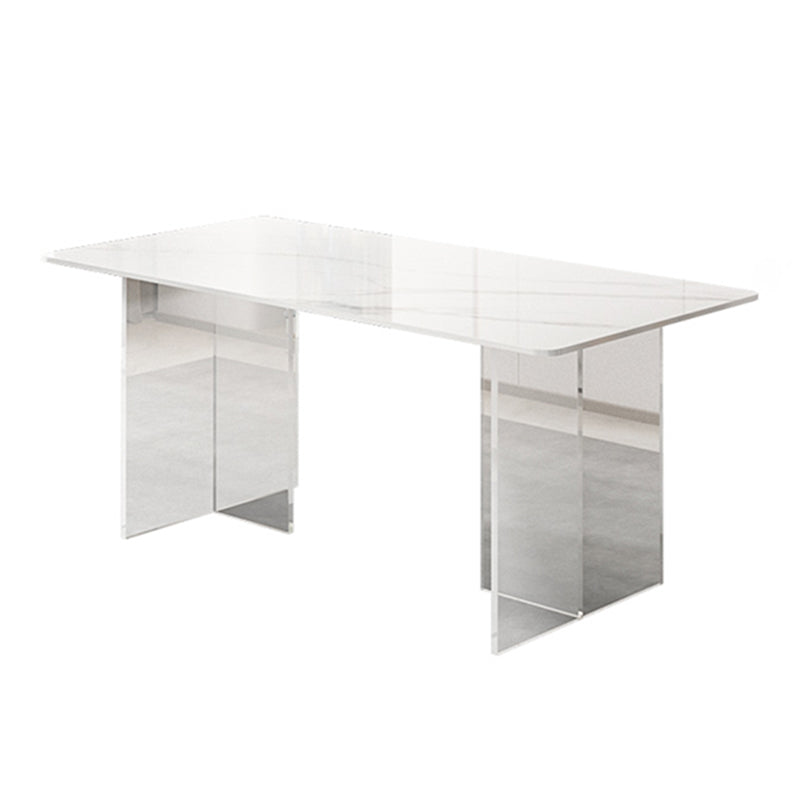 Sintered Stone Top Table Double Pedestal Table for Home Kitchen Dinner