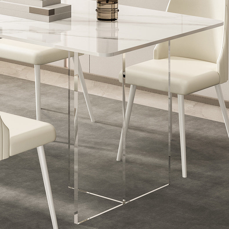 Sintered Stone Top Table Double Pedestal Table for Home Kitchen Dinner