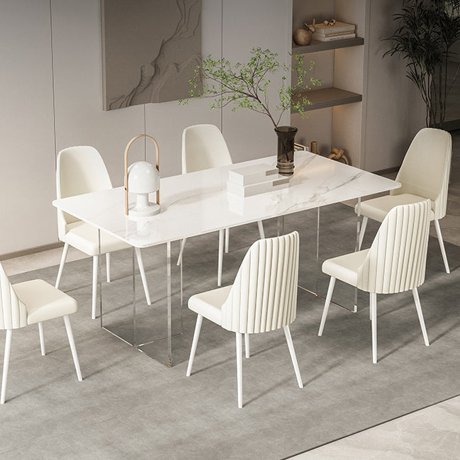 Sintered Stone Top Table Double Pedestal Table for Home Kitchen Dinner