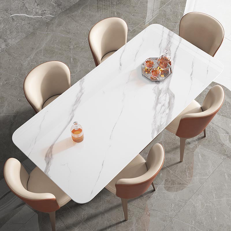 Rose Base Pedestal Casual Dining Table Rectangle Traditional Luxury Dining Table