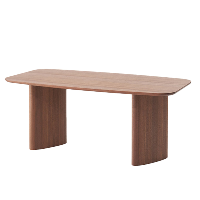 Rectangle Dining Table Solid Wood Dining Table with Double Pedestal
