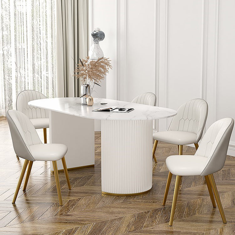 Oval Dining Table Traditional Luxury Dining Table with Double Pedestal