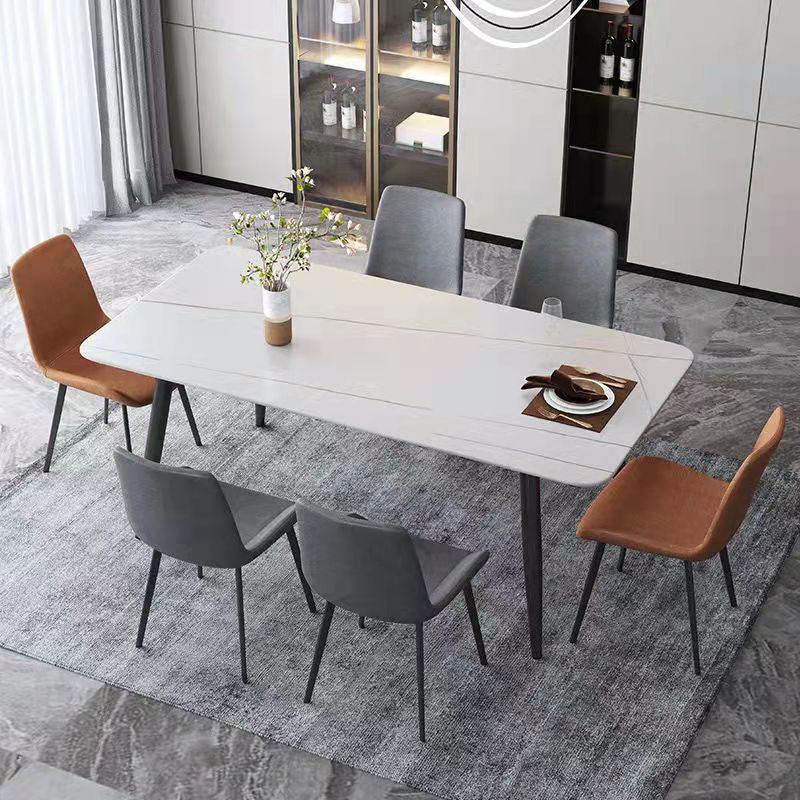 Rectangle Sintered Stone Dining Table Industrial Kitchen Table with 4 Legs
