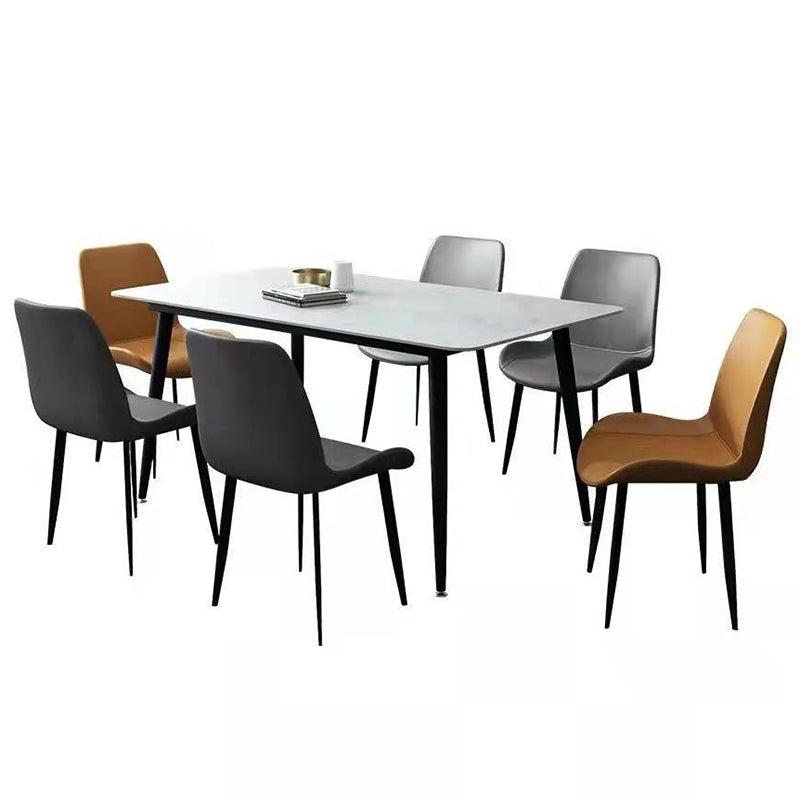 Rectangle Sintered Stone Dining Table Industrial Kitchen Table with 4 Legs