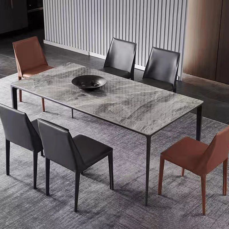 Sintered Stone Home Kitchen Table Industrial Rectangle Fixed Dining Table