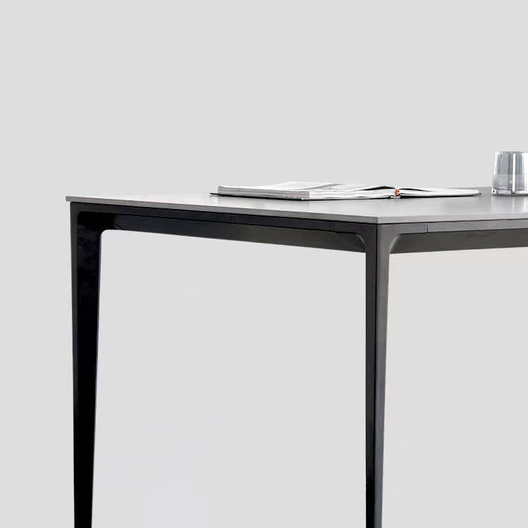 Sintered Stone Home Kitchen Table Industrial Rectangle Fixed Dining Table