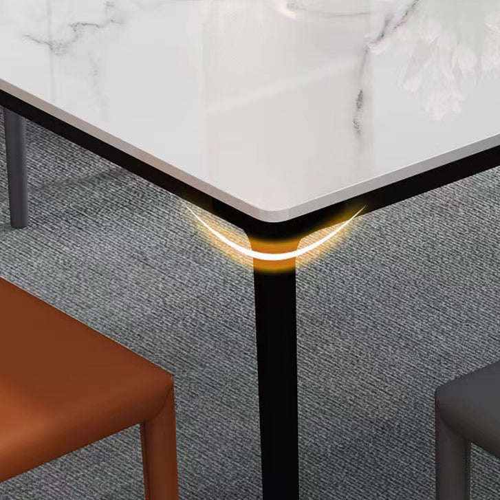 Sintered Stone Home Kitchen Table Industrial Rectangle Fixed Dining Table