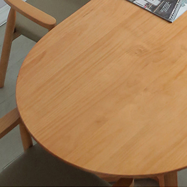 Solid Wood Dining Table Oval Dining Table with Double Pedestal Base