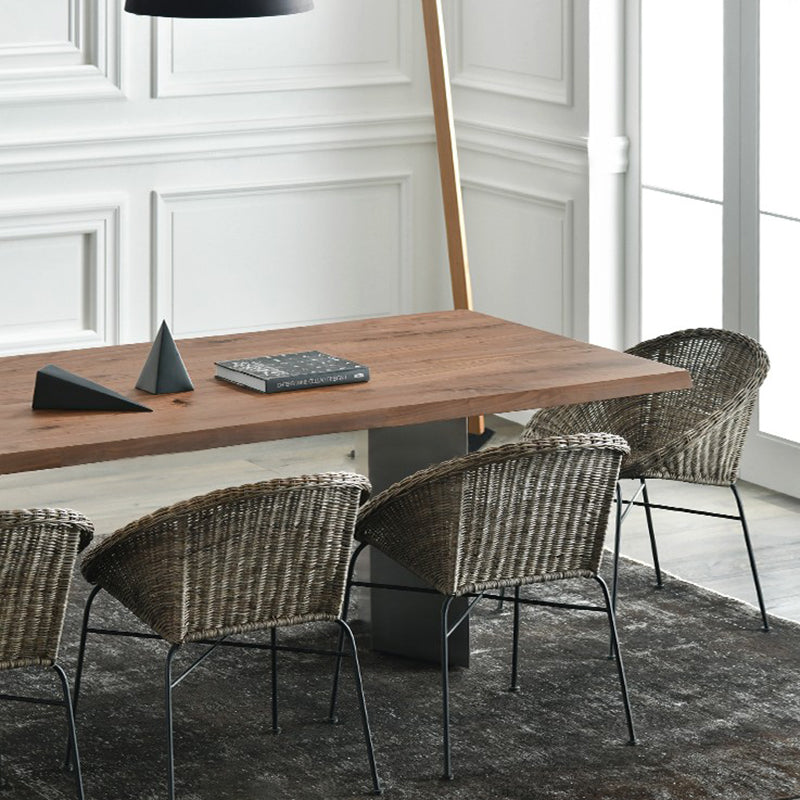 Rectangle Dining Table Luxury Solid Wood Fixed Table of Solid Wood