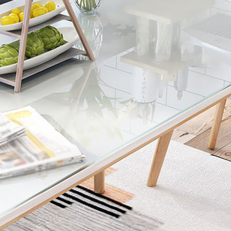 White Stone Top Dining Table Mid-Century Modern Table with 4 Legs