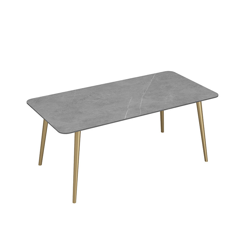 Gray Stone Top Dining Table Contemporary Dining Table with 4 Legs