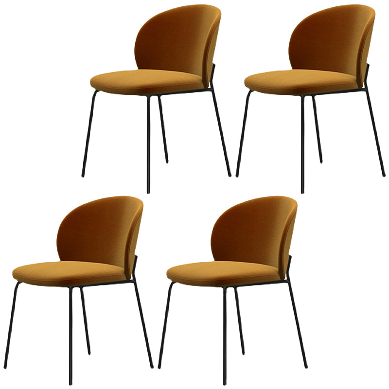 Modern Armless Dining Chairs Black Metal Legs Home Dining Side Chair