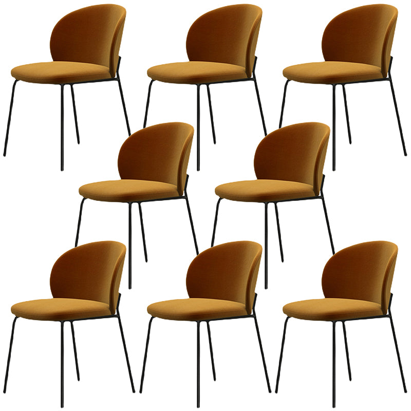 Modern Armless Dining Chairs Black Metal Legs Home Dining Side Chair