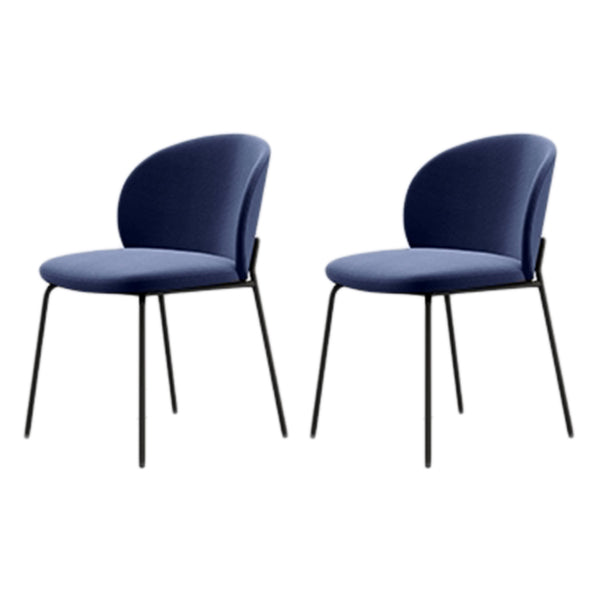 Modern Armless Dining Chairs Black Metal Legs Home Dining Side Chair