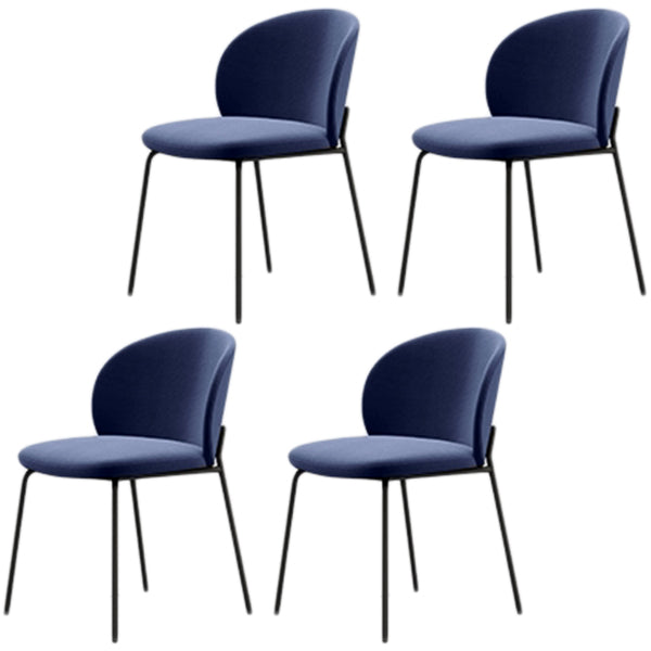 Modern Armless Dining Chairs Black Metal Legs Home Dining Side Chair
