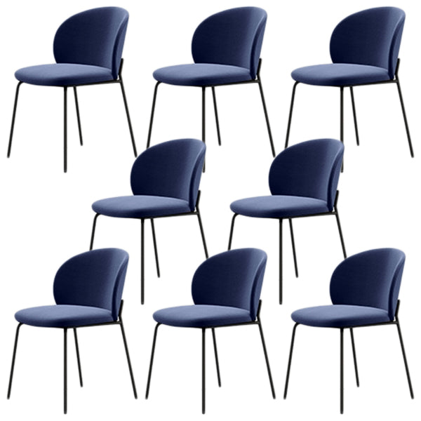 Modern Armless Dining Chairs Black Metal Legs Home Dining Side Chair