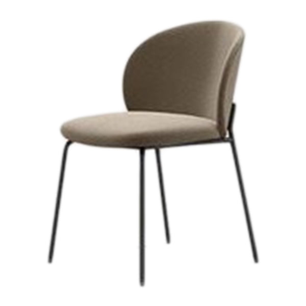 Modern Armless Dining Chairs Black Metal Legs Home Dining Side Chair