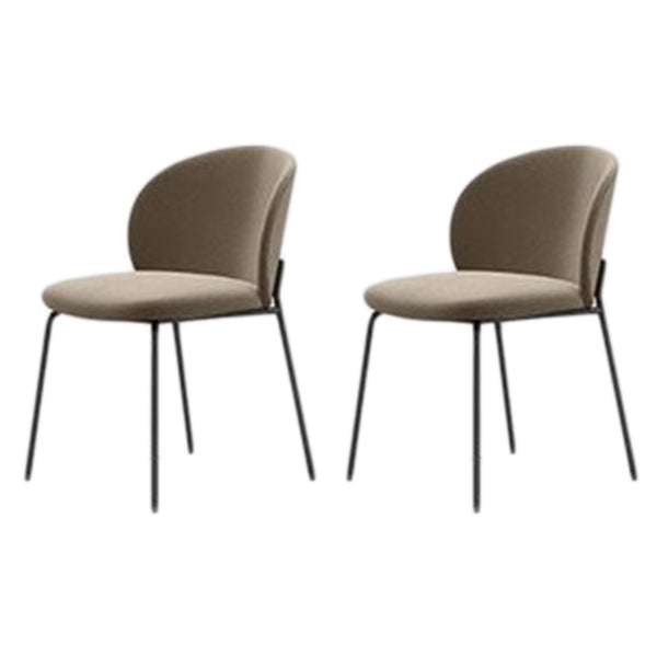 Modern Armless Dining Chairs Black Metal Legs Home Dining Side Chair
