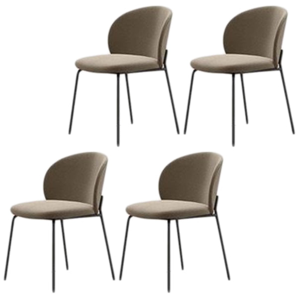 Modern Armless Dining Chairs Black Metal Legs Home Dining Side Chair