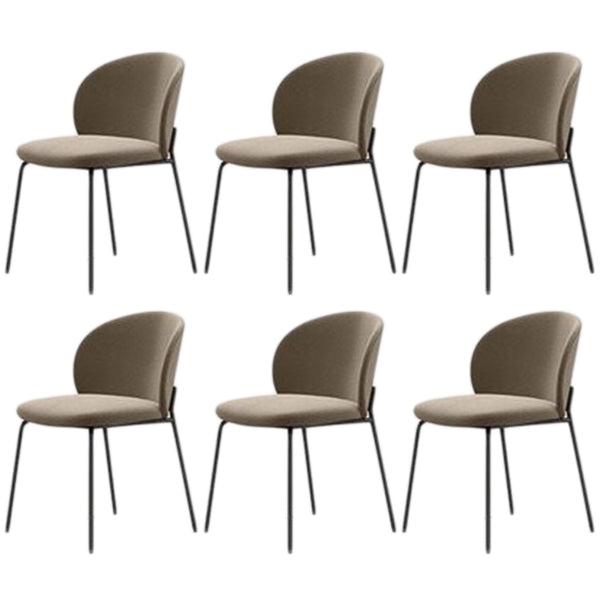 Modern Armless Dining Chairs Black Metal Legs Home Dining Side Chair
