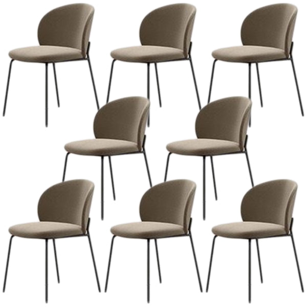 Modern Armless Dining Chairs Black Metal Legs Home Dining Side Chair