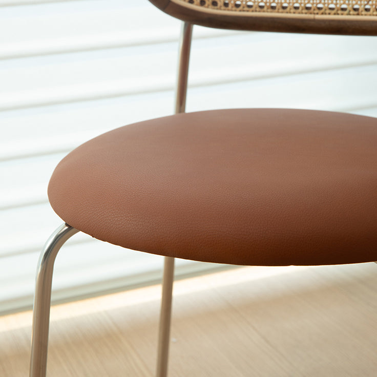 Faux Leather upholstery Dining Chairs Modern Armless Open Back Dining Side Chair