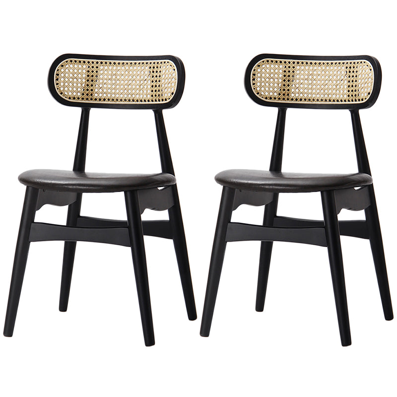 Oak Solid Wood Dining Side Chair Contemporary Armless Dining Chairs