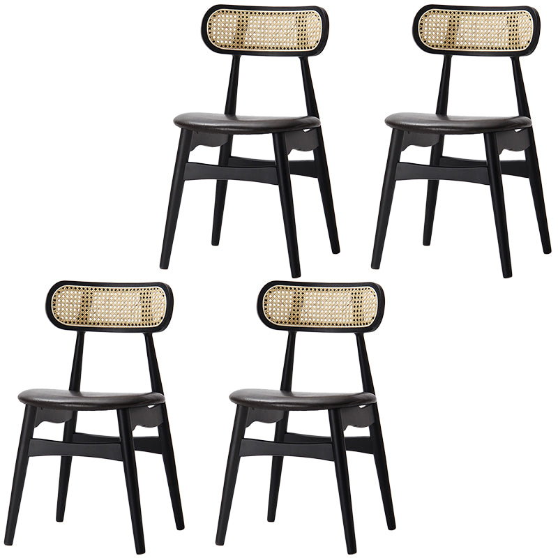 Oak Solid Wood Dining Side Chair Contemporary Armless Dining Chairs