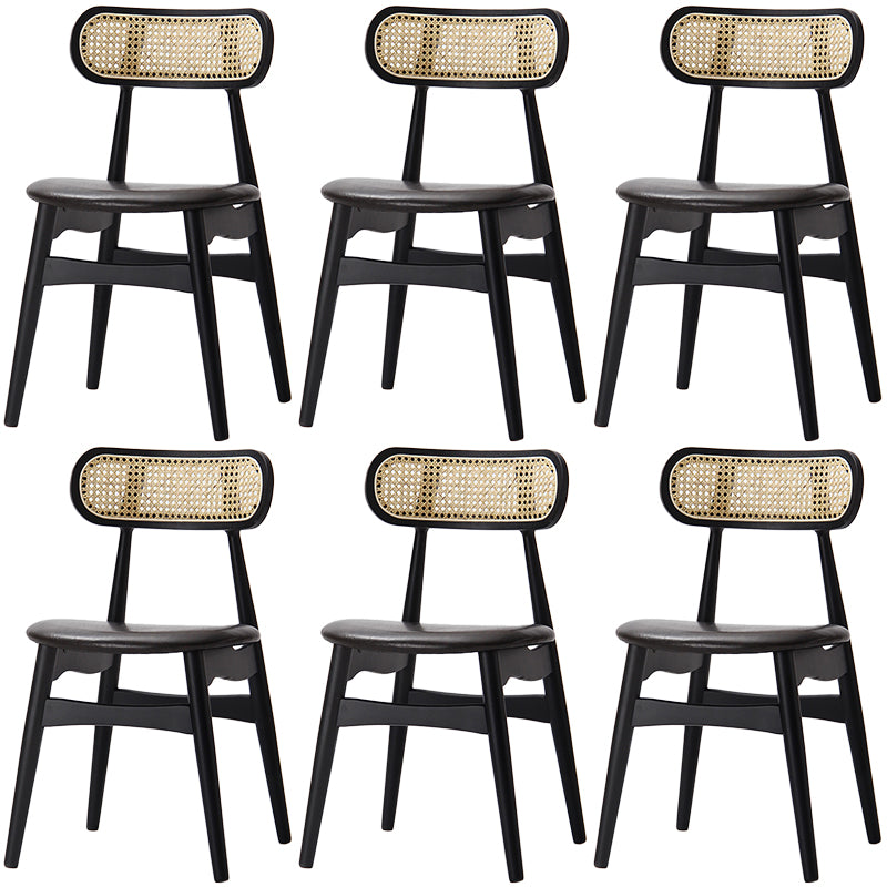 Oak Solid Wood Dining Side Chair Contemporary Armless Dining Chairs