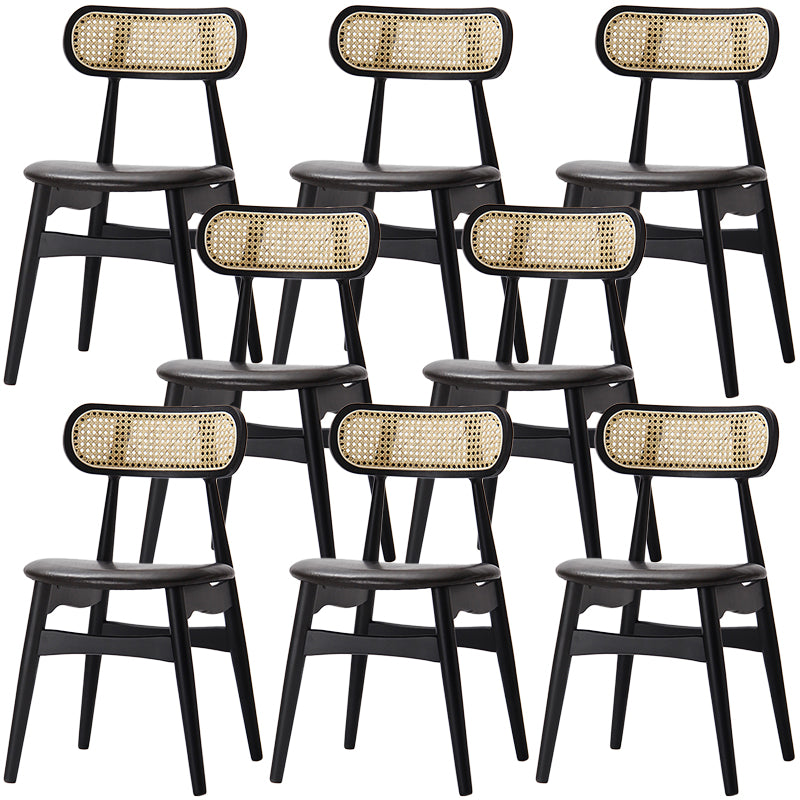 Oak Solid Wood Dining Side Chair Contemporary Armless Dining Chairs