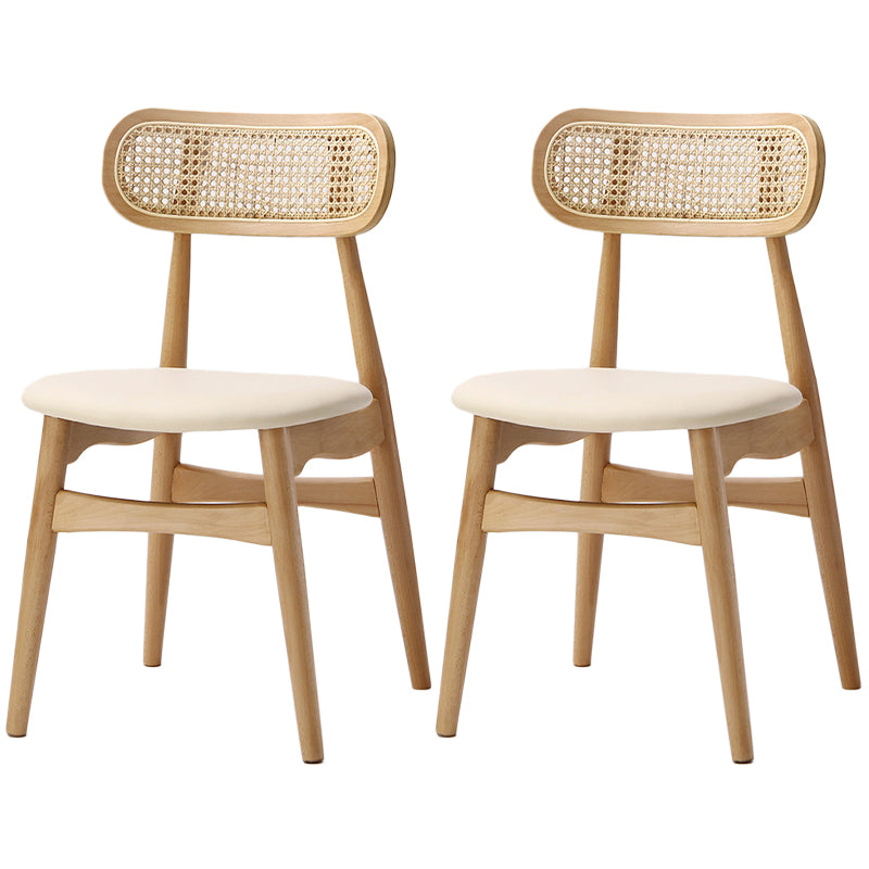 Oak Solid Wood Dining Side Chair Contemporary Armless Dining Chairs