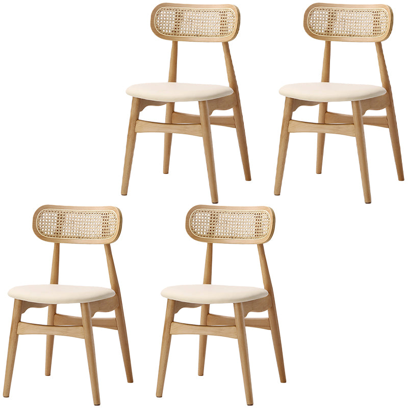 Oak Solid Wood Dining Side Chair Contemporary Armless Dining Chairs