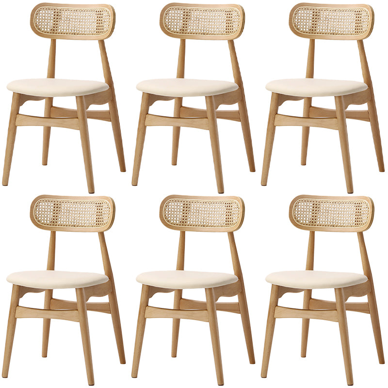 Oak Solid Wood Dining Side Chair Contemporary Armless Dining Chairs
