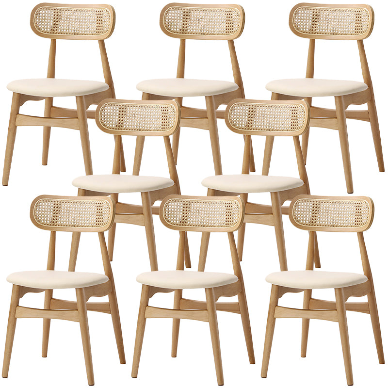 Oak Solid Wood Dining Side Chair Contemporary Armless Dining Chairs