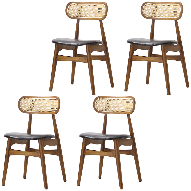 Oak Solid Wood Dining Side Chair Contemporary Armless Dining Chairs